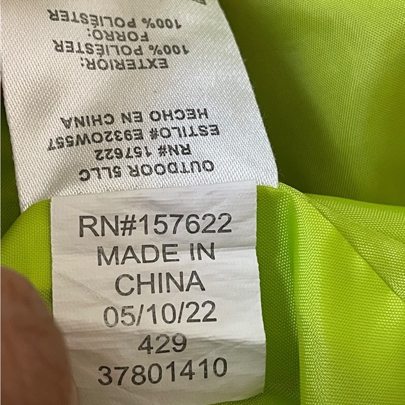 Eddie Bauer Boys Blue and Green Raincoat full zip with Hood Size S (7/8) - Picture 10 of 16